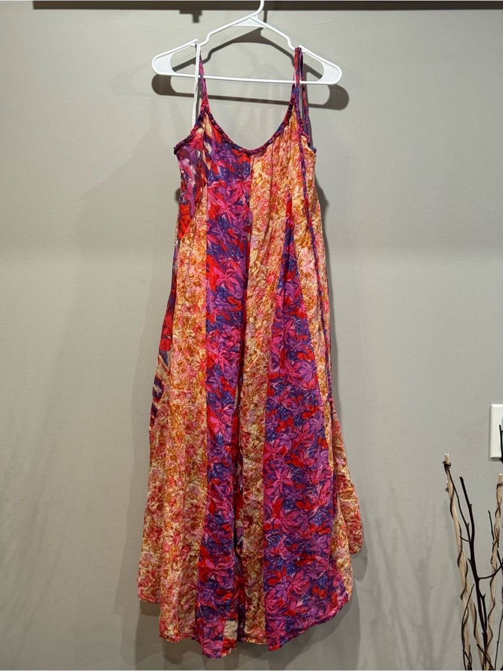 Free People Moondive Maxi Dress Red Combo Floral M